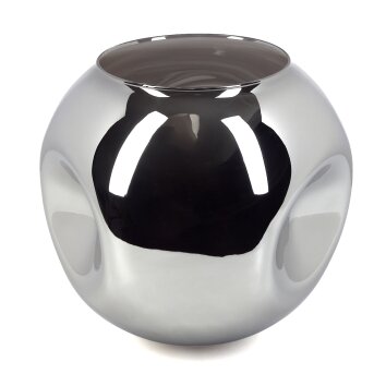 Lamp shade made of glass  Ripoll replacement glass, spare part chrome, Smoke-coloured