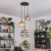 Koyoto hanging light, globe light, pendant light, Cluster pendant lamp Amber, clear, Smoke-coloured, 3-light sources