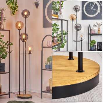 Gastor floor lamp 30 cm Dark wood, black, 4-light sources