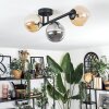 Chehalis ceiling light, globe light Amber, Smoke-coloured, 3-light sources