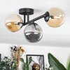 Chehalis ceiling light, globe light Amber, Smoke-coloured, 3-light sources