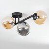 Chehalis ceiling light, globe light Amber, Smoke-coloured, 3-light sources
