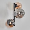 Chehalis globe light, wall light Amber, Smoke-coloured, 3-light sources