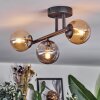 Chehalis ceiling light, globe light Amber, Smoke-coloured, 3-light sources