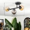 Chehalis ceiling light, globe light Amber, Smoke-coloured, 3-light sources