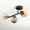 Chehalis ceiling light, globe light Amber, Smoke-coloured, 3-light sources