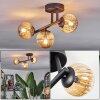 Chehalis ceiling light, globe light Amber, 3-light sources