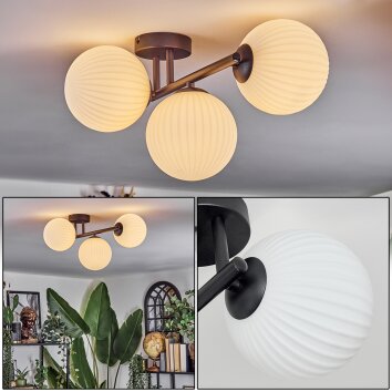 Chehalis ceiling light, globe light white, 3-light sources