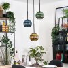 Koyoto hanging light, globe light, pendant light, Cluster pendant lamp black, 3-light sources