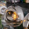 Ripoll hanging light, globe light, pendant light chrome, clear, Smoke-coloured, 3-light sources