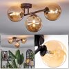 Chehalis ceiling light, globe light Amber, 3-light sources