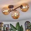 Chehalis ceiling light, globe light Amber, 3-light sources