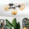 Chehalis ceiling light, globe light Amber, 3-light sources