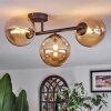 Chehalis ceiling light, globe light Amber, 3-light sources