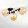 Chehalis ceiling light, globe light Amber, 3-light sources