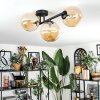 Chehalis ceiling light, globe light Amber, 3-light sources