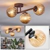 Chehalis ceiling light, globe light Amber, 3-light sources