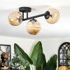 Chehalis ceiling light, globe light Amber, 3-light sources