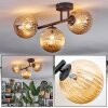Chehalis ceiling light, globe light Amber, 3-light sources