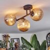 Chehalis ceiling light, globe light Amber, 3-light sources