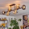 Gastor ceiling light, globe light Amber, clear, Smoke-coloured, 10-light sources