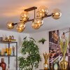 Gastor ceiling light, globe light Amber, 10-light sources