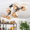 Gastor ceiling light, globe light Amber, 10-light sources