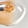 Gastor ceiling light, globe light Amber, clear, 10-light sources