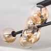 Gastor ceiling light, globe light Amber, clear, 10-light sources