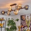 Gastor ceiling light, globe light Amber, clear, Smoke-coloured, 10-light sources