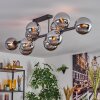 Gastor ceiling light, globe light chrome, Smoke-coloured, 10-light sources