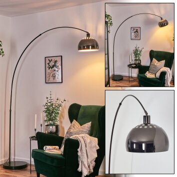 Baloca floor lamp, Arch lamps chrome, black, 1-light source