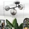 Chehalis ceiling light, globe light Smoke-coloured, 3-light sources