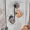 Chehalis globe light, wall light Amber, Smoke-coloured, 3-light sources