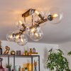 Gastor ceiling light, globe light clear, 10-light sources