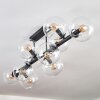 Gastor ceiling light, globe light clear, 10-light sources