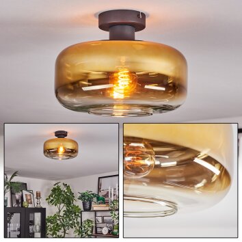 Boza ceiling light gold, clear, 1-light source
