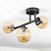 Chehalis ceiling light, globe light Amber, 3-light sources