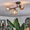 Chehalis ceiling light, globe light Amber, clear, 3-light sources