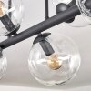 Gastor ceiling light, globe light clear, 6-light sources