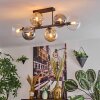 Gastor ceiling light, globe light Amber, clear, Smoke-coloured, 6-light sources