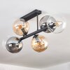 Gastor ceiling light, globe light Amber, clear, Smoke-coloured, 6-light sources