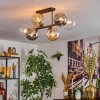 Gastor ceiling light, globe light Amber, clear, Smoke-coloured, 6-light sources