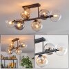 Gastor ceiling light, globe light Amber, clear, Smoke-coloured, 6-light sources