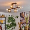 Gastor ceiling light, globe light Amber, clear, Smoke-coloured, 6-light sources
