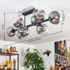 Gastor ceiling light, globe light clear, Smoke-coloured, 8-light sources