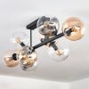Chehalis ceiling light, globe light Amber, clear, Smoke-coloured, 8-light sources