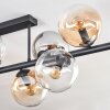 Gastor ceiling light, globe light Amber, clear, Smoke-coloured, 10-light sources