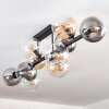Gastor ceiling light, globe light Amber, clear, Smoke-coloured, 10-light sources