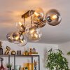 Gastor ceiling light, globe light Amber, clear, Smoke-coloured, 10-light sources